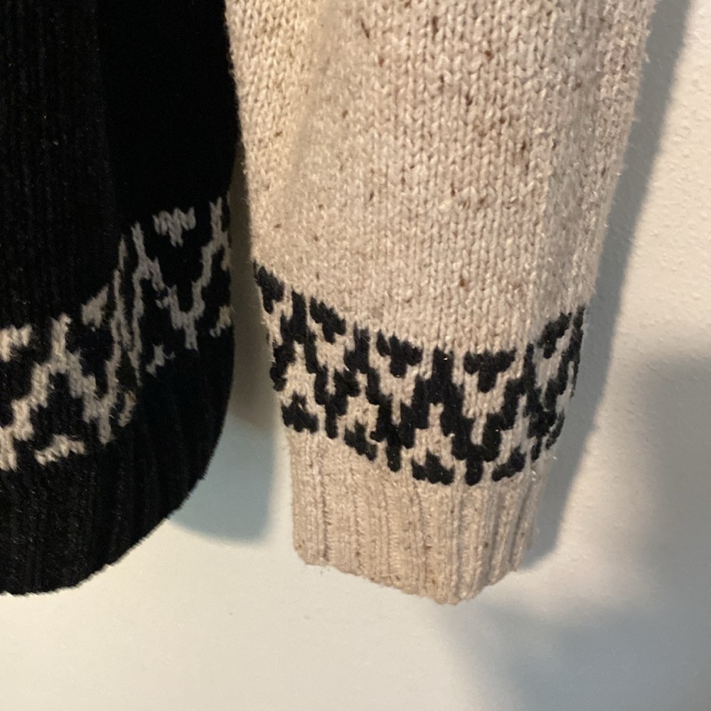 Russ Beige and Black Nordic Knit Sweater - Picture 3 of 11